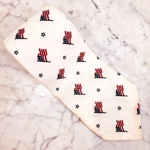 Hand made, Vintage, American Flag Cotton Tie